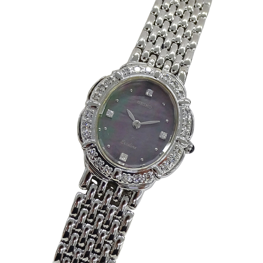 Seiko Exceline 5A50-5190 Women's Watch, Brand Name, Diamond, Shell, Quartz, S...